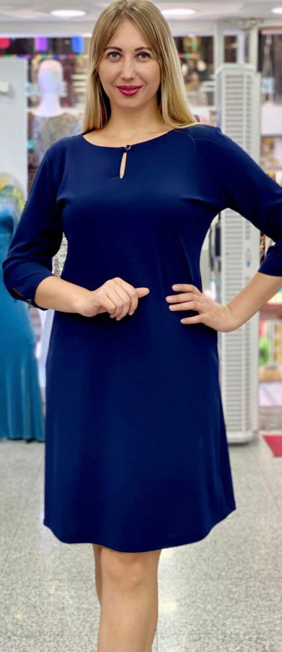 Elegant Classy Turkey Dresses 005-(Navy Blue)