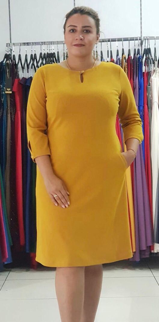 Elegant Classy Turkey Dresses 005-(Yellow)