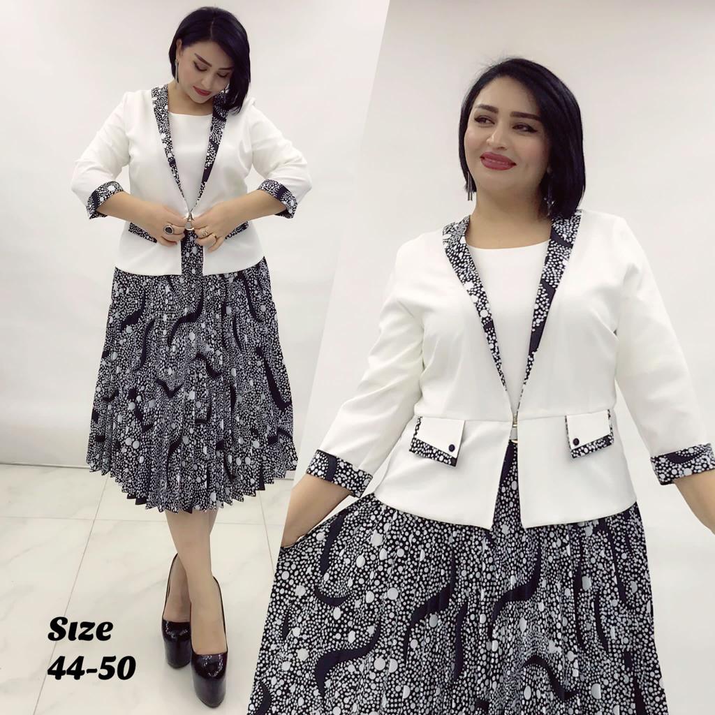 Elegant Turkey Dresses Design 03(White-Black)
