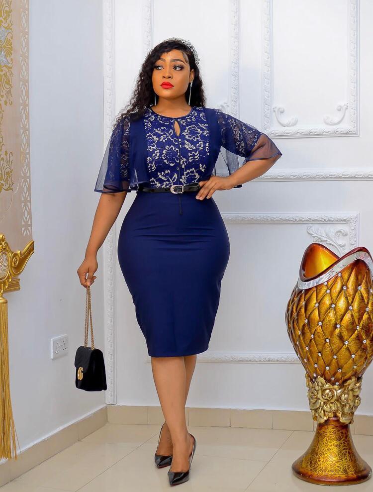 Elegant Classy Turkey Dresses 003-(Navy Blue)